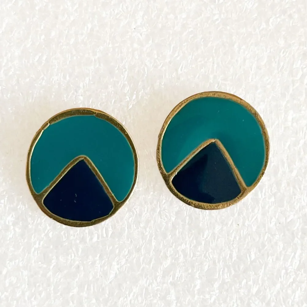 Vintage Circle Pie Chart Earrings